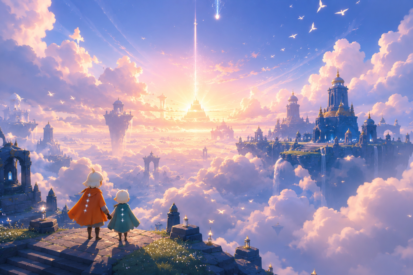 Sky › Children of the Light › A cloud kingdom floating above a radiant horizon
