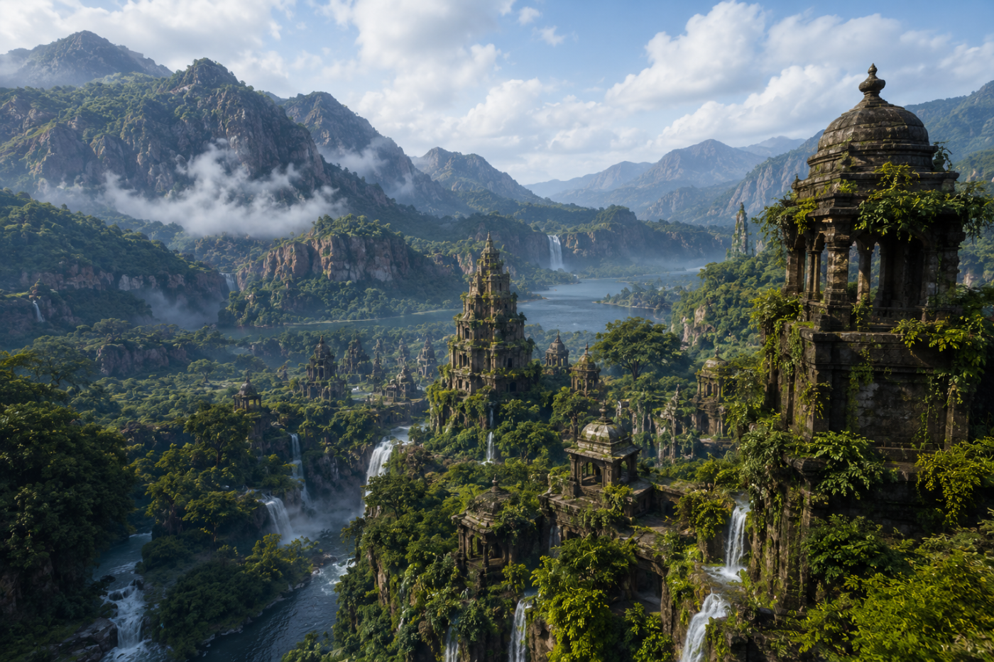Uncharted › The Lost Legacy › India's Western Ghats surrounding ancient stone ruins